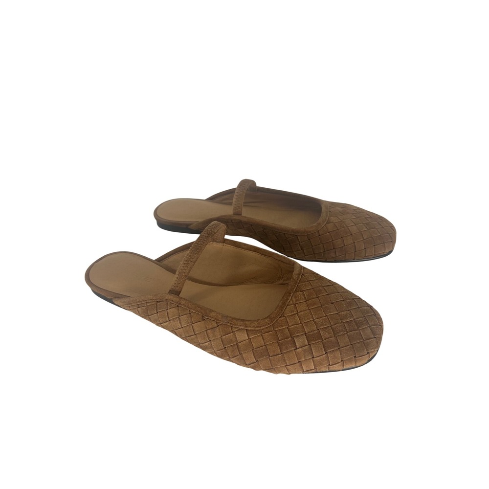 Madewell Greta Ballet Flat Mule Warm Hickory Woven Suede Leather Shoes Size 8 - Picture 4 of 14